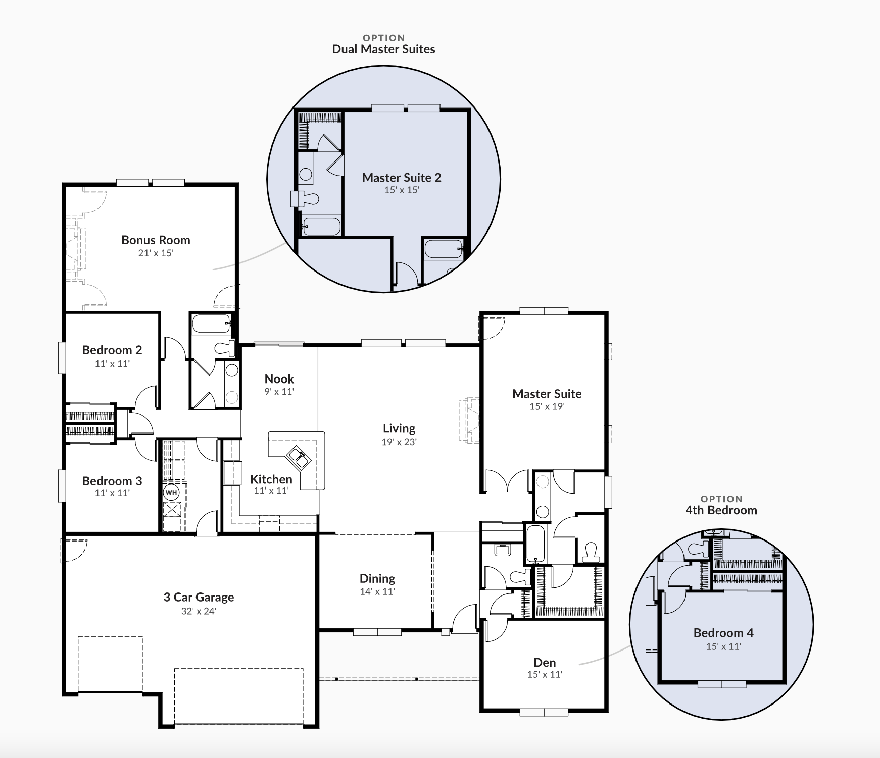 3 Ranch Style Custom Home Plans Over 2