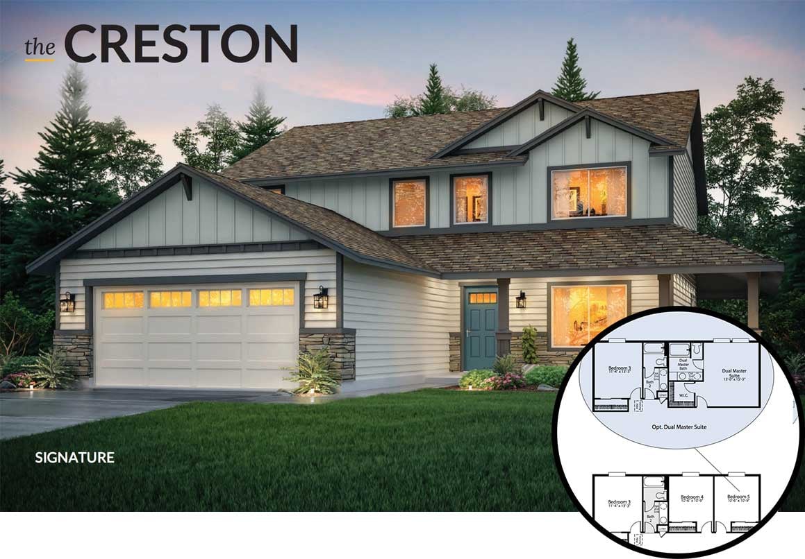 Creston floorplan with dual master suite